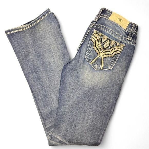 Miss Me Women's Chloe Bootcut Embellished Pockets Blue Jeans M3115B Size 27 - Picture 1 of 8